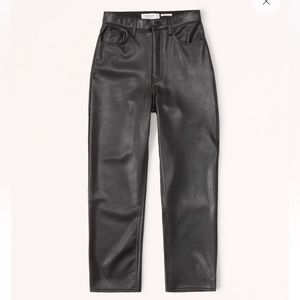 Abercrombie & Fitch Vegan Leather Ankle Straight Pant